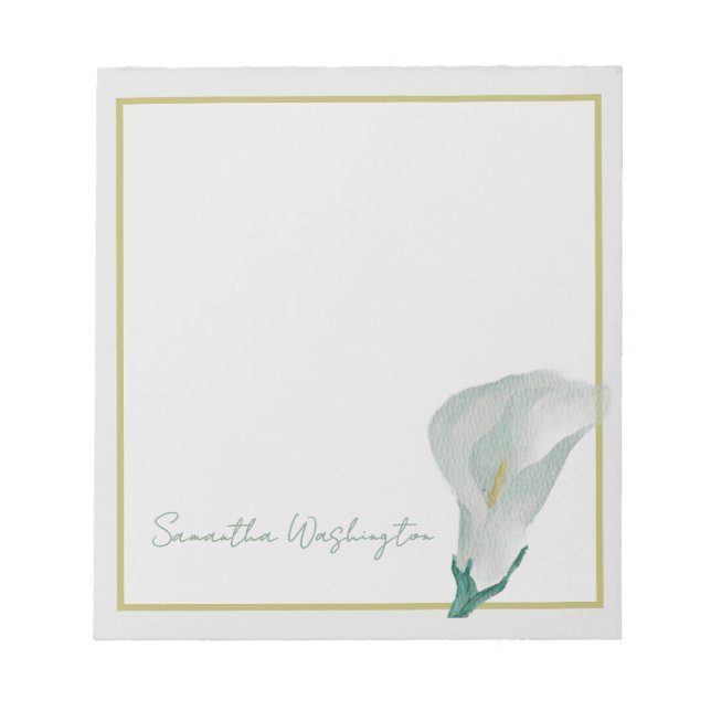 Bloco de Notas Personalizado de Aquarela com Lírio (Frente)