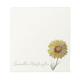 Bloco de Notas Personalizado de Aquarela de Girass