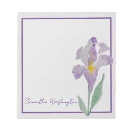 Bloco de Notas Personalizado de Aquarela Íris Roxa