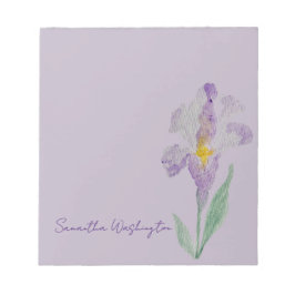 Bloco de Notas Personalizado de Aquarela Íris Roxa