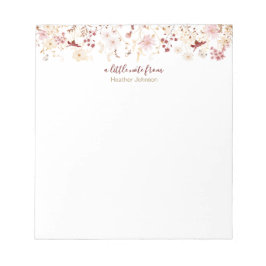 Bloco De Notas Personalizado de Borgonha e Flor Selvagem Escambut