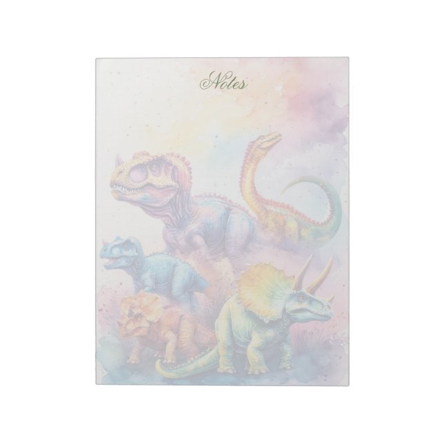 Bloco de Notas Personalizado de Dinossauro Fofo (Invertido)