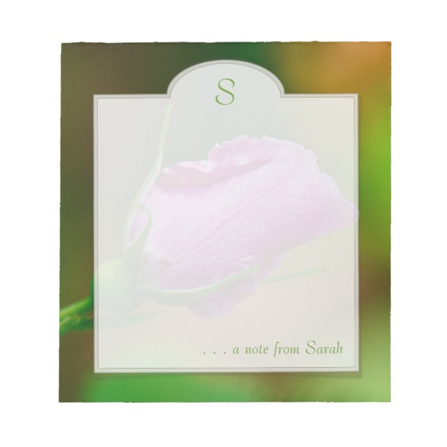 Bloco de notas personalizado de flor selvagem rosa (Frente)