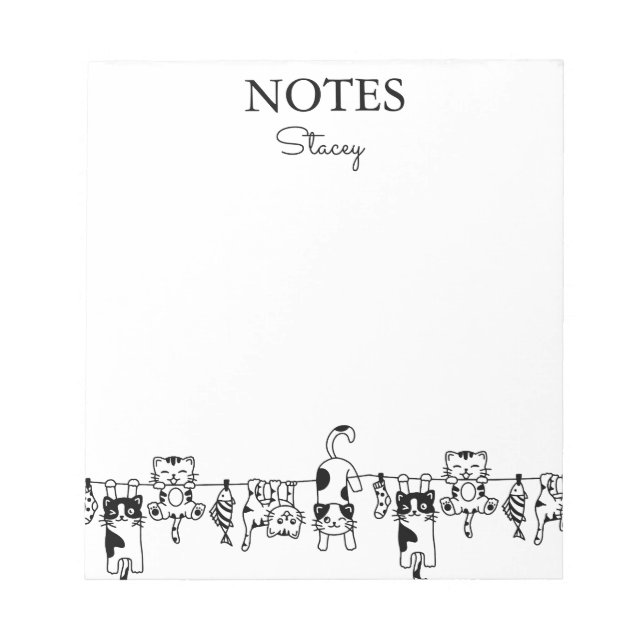 Bloco de Notas Personalizado de Gatos Fofos (Frente)