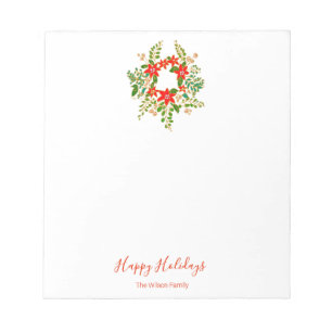 Bloco de Notas Personalizado de Grinalda de Natal
