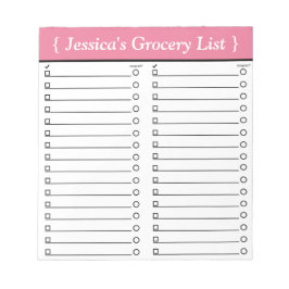 Bloco de notas personalizado de lista de compras r