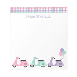 Bloco de notas personalizado de patinetes e Xadrez