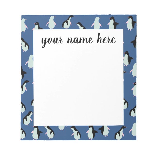 Bloco de Notas Personalizado de Pinguim (Frente)
