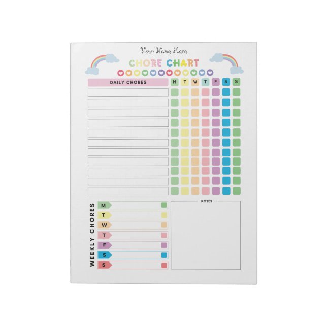Bloco de Notas Personalizado de Quadro de Tarefas  (Invertido)