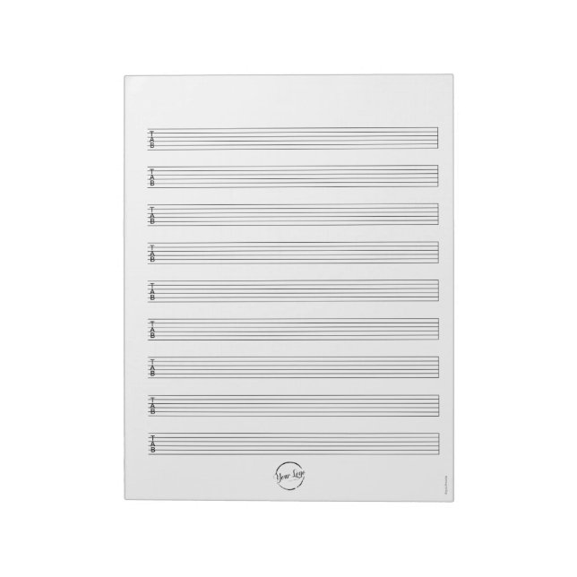 Bloco de Notas Personalizado de Tablatura de Guita (Invertido)