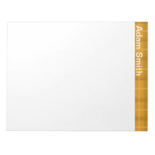 Bloco de notas personalizado de Xadrez laranja