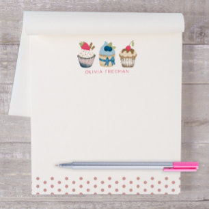 Bloco de notas personalizado do cupcake - Bolinhas