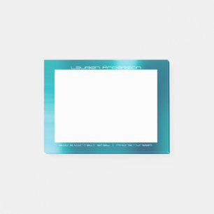 Bloco De Notas Personalizado do Escritório Branco da Tiffany Aqua