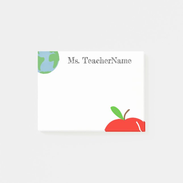 Bloco De Notas Personalizado do mundo e da Apple (Frente)