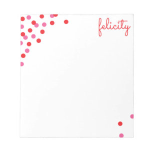 Bloco de Notas Personalizado do Nome Confetti