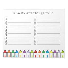 Bloco de notas personalizado do professor