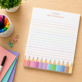 Bloco de Notas Personalizado do Professor Arco-íri