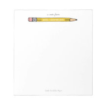 Bloco de Notas Personalizado do Professor com Lápi