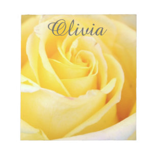 Bloco de notas personalizado do rosa amarelo