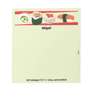Bloco de notas personalizado do sushi