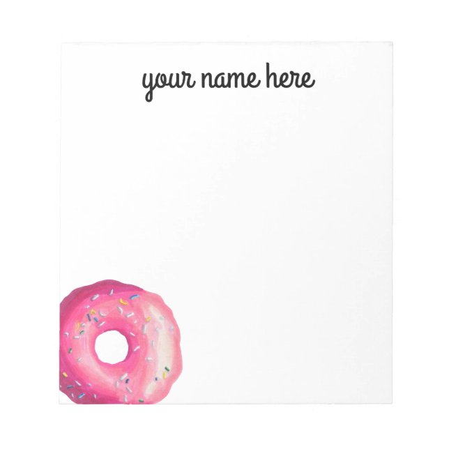 Bloco de Notas Personalizado Donut Rosa (Frente)