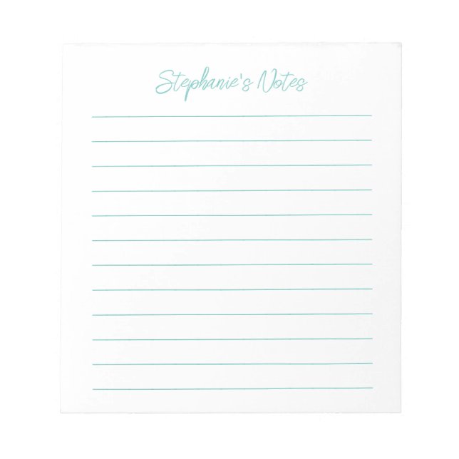 Bloco de Notas Personalizado Elegante Água Linha (Frente)