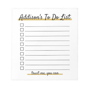 Bloco de notas personalizado elegante para lista d