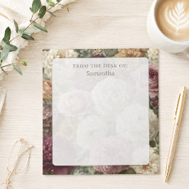 Bloco De Notas Personalizado Elegante Roxo Floral Nome Personaliz