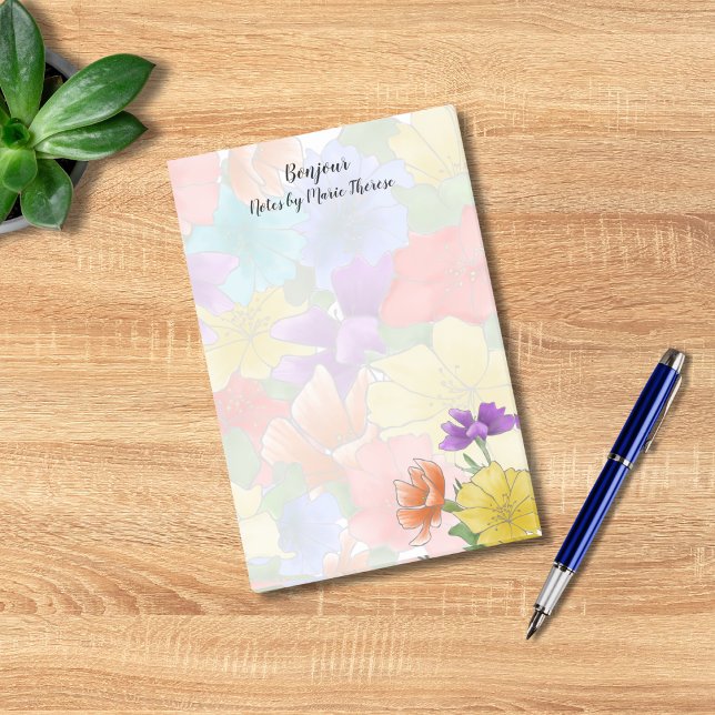 Bloco De Notas Personalizado Floral  (Criador carregado)