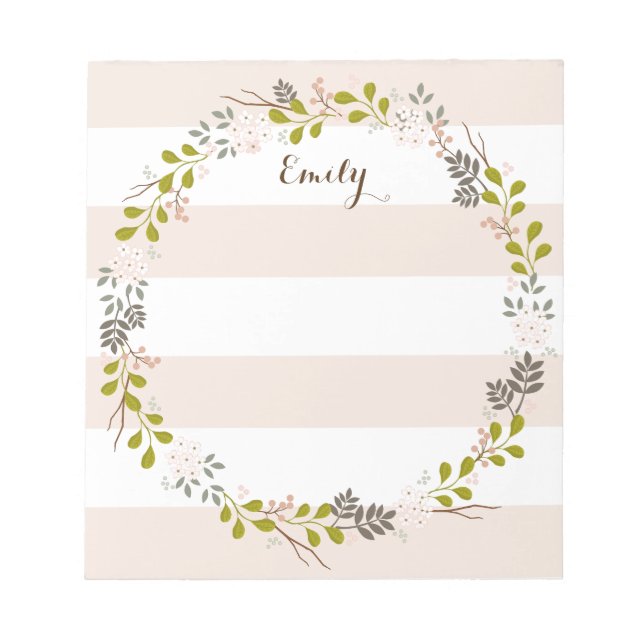Bloco de Notas Personalizado Floral de Floresta Na (Frente)