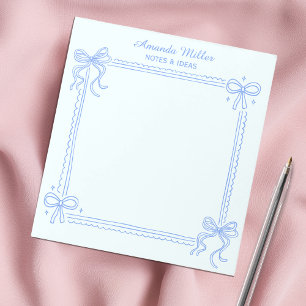Bloco de Notas Personalizado Girly Blue Coquette