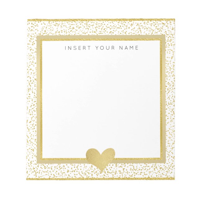 Bloco de notas personalizado Gold Foil & Glitter 5 (Frente)