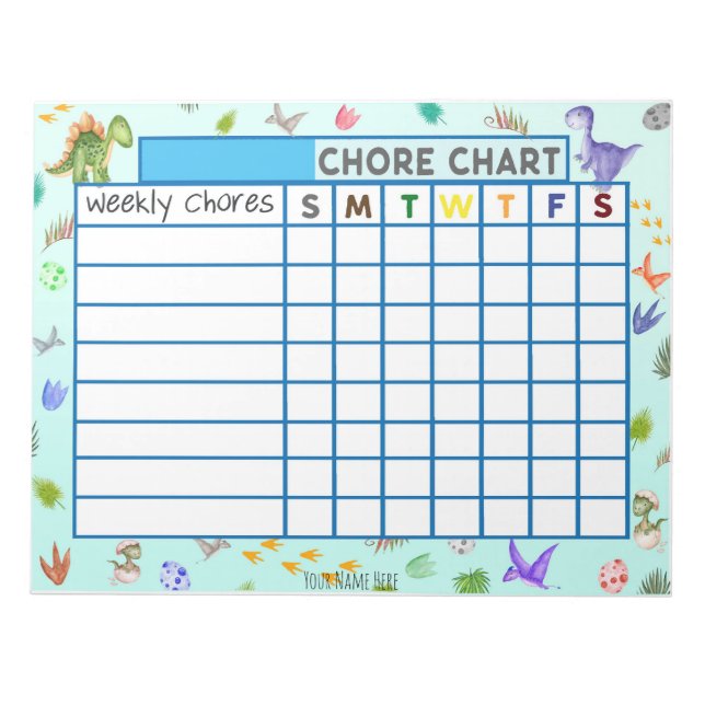 Bloco de Notas Personalizado Gráfico Semanal de Ta (Frente)