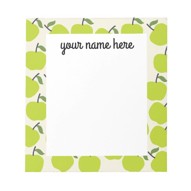 Bloco de Notas Personalizado Maçã Verde (Frente)