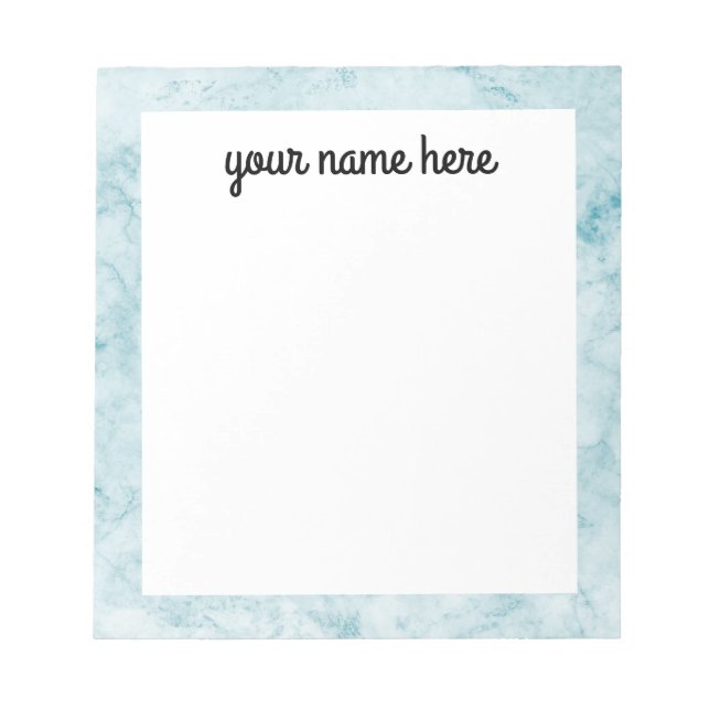 Bloco de Notas Personalizado Marble Azul (Frente)