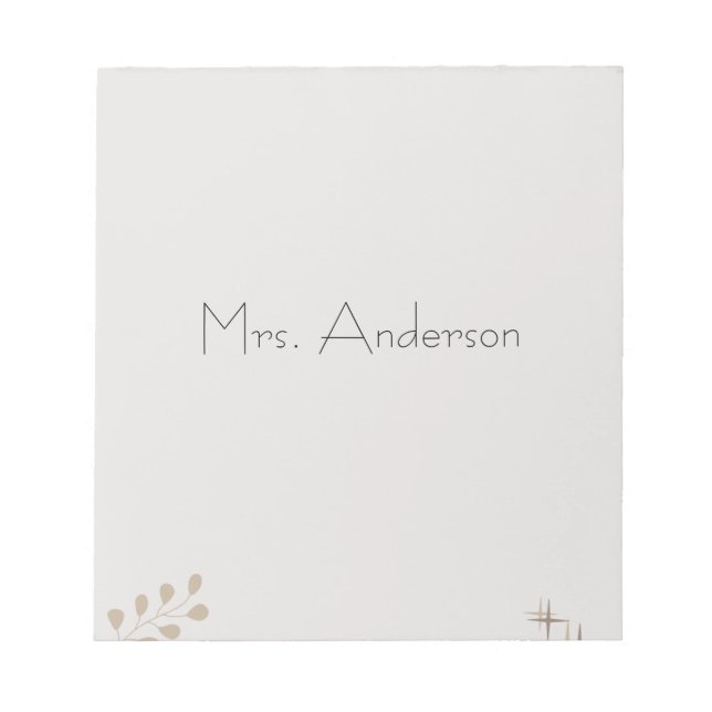 Bloco de Notas Personalizado Minimalista Boho para (Frente)