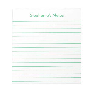 Bloco De Notas Personalizado Moderno Verde Linha