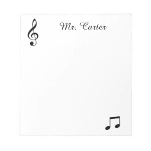 Bloco de notas personalizado música