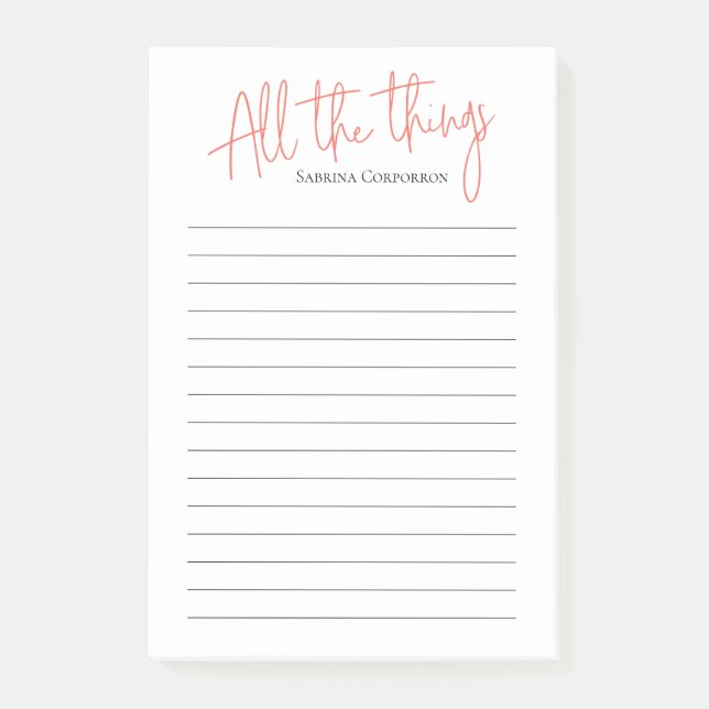 Bloco De Notas Personalizado o Script de Todas as Coisas a serem  (Frente)