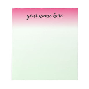Bloco de notas personalizado Ombre cor-de-rosa