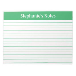 Bloco De Notas Personalizado Paisagem 11 x 8,5 Linhas Verdes