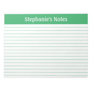 Bloco De Notas Personalizado Paisagem 11 x 8,5 Linhas Verdes