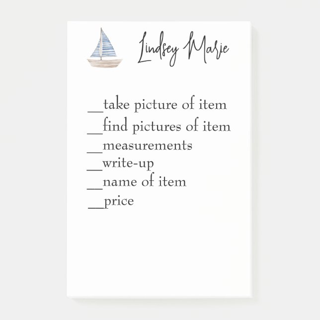 Bloco De Notas PERSONALIZADO PARA FAZER LISTAR notas (Frente)