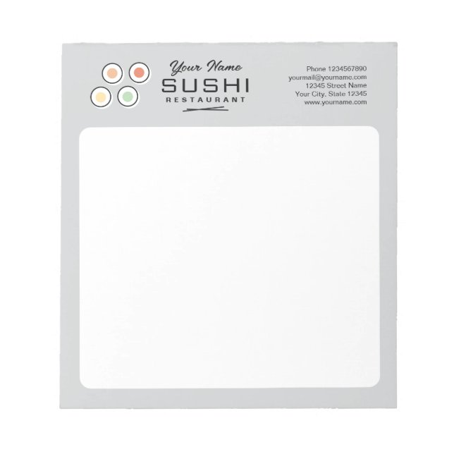 Bloco de notas personalizado para restaurante de s (Frente)