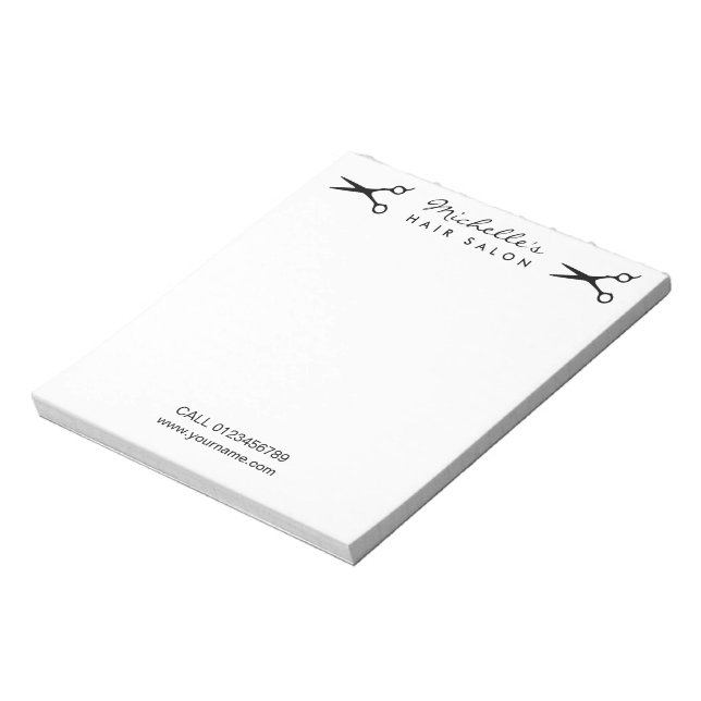 Bloco de notas personalizado para salão de beleza  (Invertido)