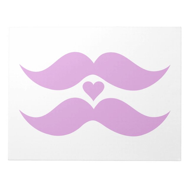 Bloco de notas personalizado Pink Mustaches (Frente)
