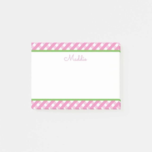 Bloco de Notas Personalizado por Posto Gingham (Frente)