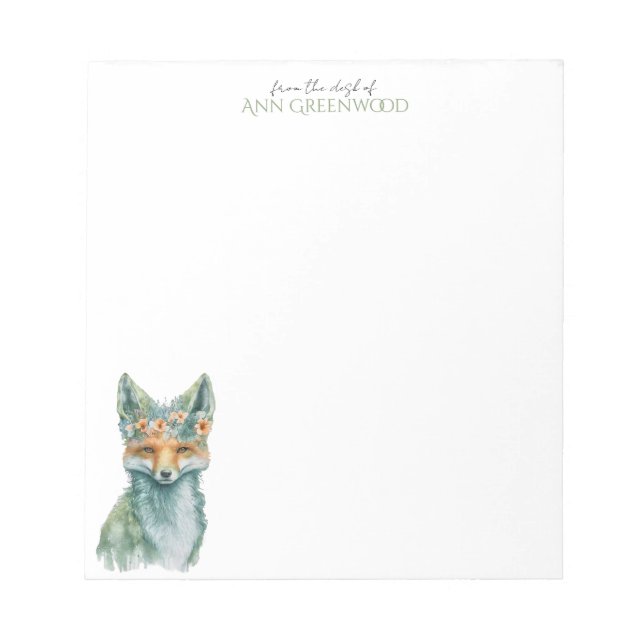 Bloco de notas personalizado Primavera Fox (Frente)