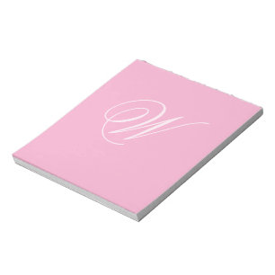 Bloco de Notas Personalizado Rosa Claro Monograma