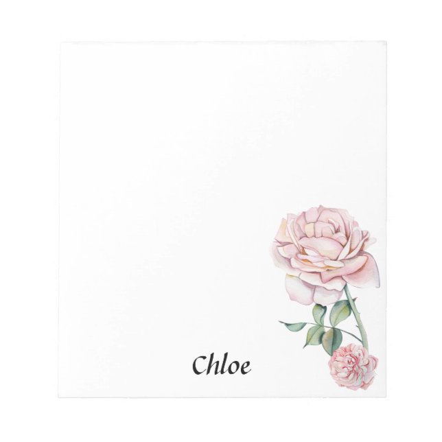Bloco de notas personalizado Rosa de 5,5" x 6" - 4 (Frente)